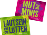 Karten-Set für Eltern mit 3 Sprüche-Motiven: Mut für die Minis, Laut sein für die Lütten, Power für die Pökse 